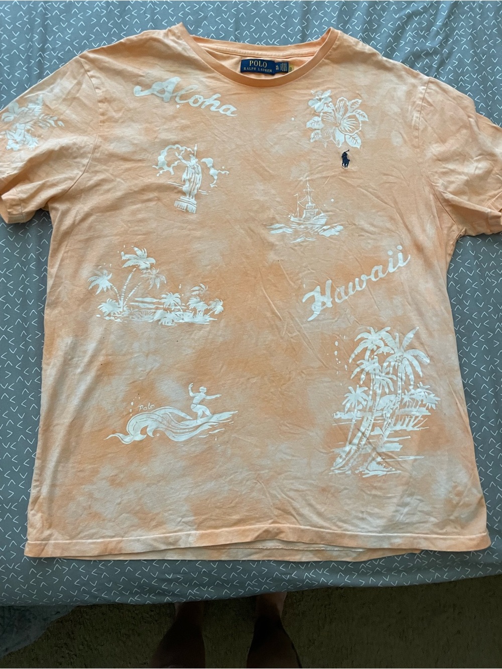 Polo by Ralph Lauren Mens Aloha Hawaii Graphic Tee - Peach